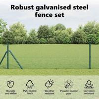 VidaXL Afrasteringspaal groen 25 x 0,5 m (12 x 12 mm gaas) staal - thumbnail