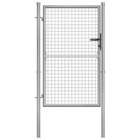 Tuinpoort gegalvaniseerd staal 100x125 cm zilver - thumbnail