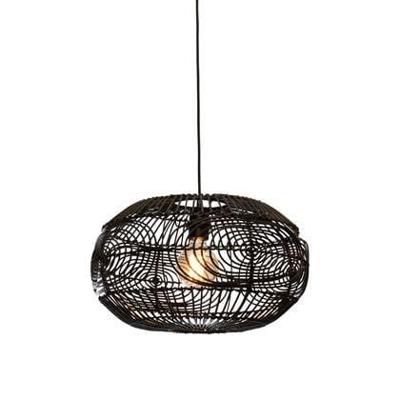 GOOD&MOJO Hanglamp 'Madeira' Rotan, 48cm, kleur Zwart