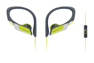 Panasonic RP-HS35ME-Y Sport Koptelefoon - Headset voor Mobiele Telefoon, verwisselbare Paspoorten (S/M/L), IPX2 Bescherming, Clip, Geel