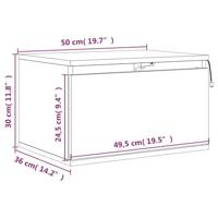 Nachtkastje met LED's wandgemonteerd bruineikenkleurig - thumbnail