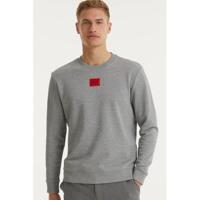 HUGO sweater met logo grijs melange - thumbnail