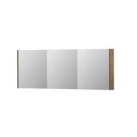 INK SPK1 Spiegelkast - 160x14x60cm - 3 deuren - dubbelzijdige Spiegel - schakelaar en stopcontact - MFC Naturel eiken 1110810 - thumbnail