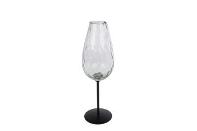 Vaas Wine glass S helder/zwart glas/metaal 7x7x23cm