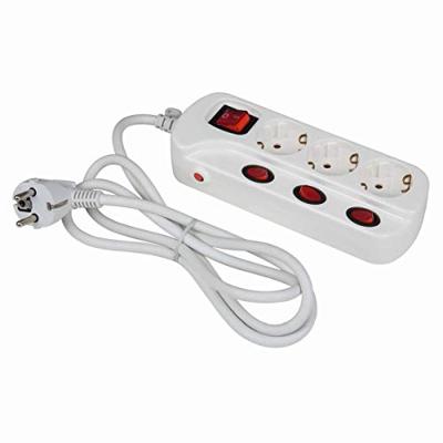 Heitronic 45190 Stekkerdoos met schakelaar 3-voudig Wit Randaarde stekker 1 stuk(s)