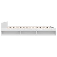 Bedframe met lades bewerkt hout wit 120x190 cm - thumbnail