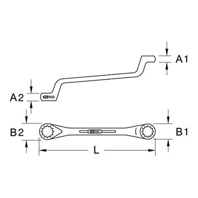 KS Tools 5170889 517.0889 Dubbele ringsleutel Sleutelbreedte (inch) 3/4 - 11/16