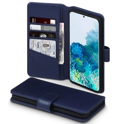 Qubits - luxe echt lederen wallet hoes - Samsung Galaxy S20 Plus - Blauw Qubits - luxe echt lederen wallet hoes - Samsung Galaxy S20 Plus - Blauw