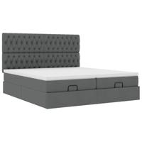 Ottoman bed met matrassen 180x200cm stof donkergrijs - thumbnail