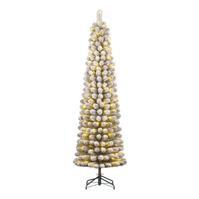 Black Box Trees Charlton Pilar grote verlichte kerstboom besneeuwd groen 260cm - 230 lampjes