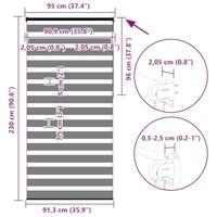 Zebra rolgordijn 95x230 cm stofbreedte 90,9 cm polyester wit - thumbnail