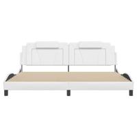 Bedframe "Viana" met LED zonder matras kunstleer wit 200x200 cm - thumbnail