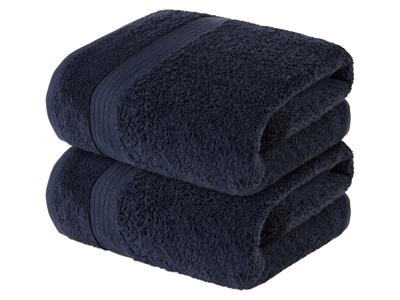 LIVARNO home 2 handdoeken 50 x 100 cm (Donkerblauw)