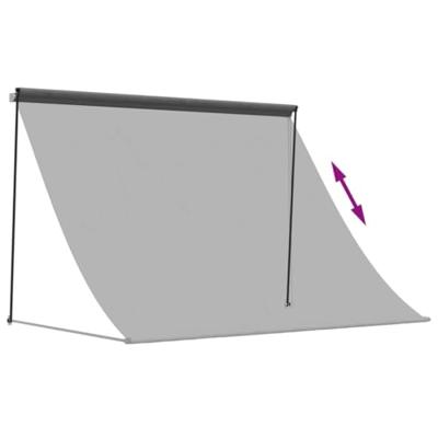 VidaXL Luifel uittrekbaar 250x150 cm stof en staal antracietkleurig - thumbnail