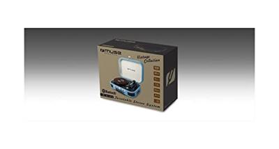 Muse MT-201 BTB Retro platenspeler met Bluetooth, ingebouwde stereoluidsprekers en USB (RCA-uitgang, AUX-ingang, hoofdtelefoonaansluiting), blauw
