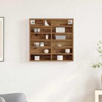 Vitrinekast met plank Oudhout 60 x 8,5 x 58 cm Bewerkt hout - thumbnail