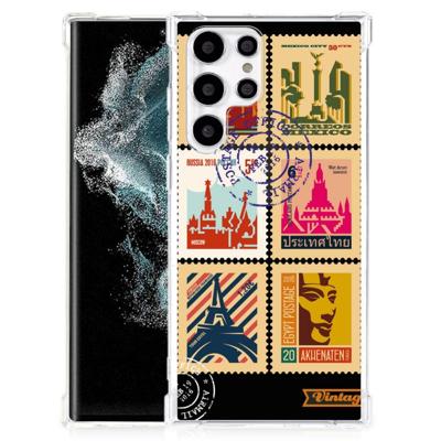 Samsung Galaxy S22 Ultra Telefoonhoesje met valbescherming Postzegels Samsung Galaxy S22 Ultra Telefoonhoesje met valbescherming Postzegels