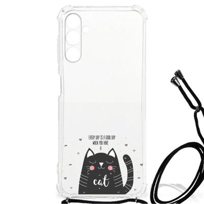 Samsung Galaxy A13 5G | A04s Stevig | Bumper Hoesje | Cat Good Day Samsung Galaxy A13 5G | A04s Stevig | Bumper Hoesje | Cat Good Day