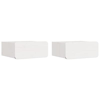 Nachtkastje 2 pcs Wit 39 x 34 x 16,5 cm Massief grenenhout
