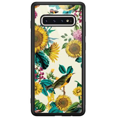 Samsung Galaxy S10 glazen hardcase - Sunflowers