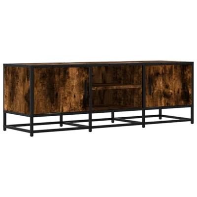 Tv-meubel 120x35x41 cm bewerkt hout metaal gerookt eikenkleurig