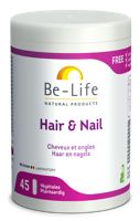 Be-Life Hair & Nail Voedingssupplement Haar en Nagels 45 Capsules - thumbnail