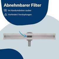 Ben Small douchegoot inclusief rooster 70cm geborsteld rvs - thumbnail