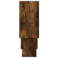 Wandschap 159x18x66 cm bewerkt hout gerookt eikenkleurig - thumbnail