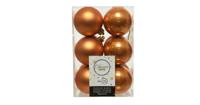 12 onbreekbare kerstballen amber 6 cm - thumbnail