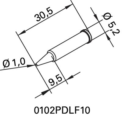 Ersa 102 PD LF 10 Soldeerpunt Potloodvorm, Ersadur Grootte soldeerpunt 1 mm Inhoud: 1 stuk(s)