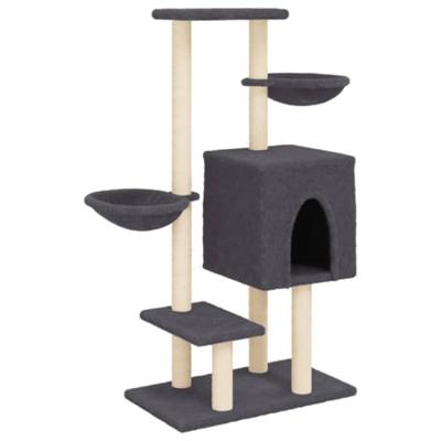 VidaXL Kattenmeubel met sisal krabpalen 117 cm donkergrijs VidaXL Kattenmeubel met sisal krabpalen 117 cm donkergrijs