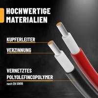 Absina 910000 ABSINA 2x 1 Meter Solarkabel 4mm2 - PV Kabel, Solarleitung, PV Leitung Verlengkabel 4 mm² Kabellengte 1 m - thumbnail