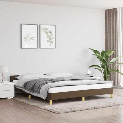 Bedframe zonder matras stof donkerbruin 180x200 cm