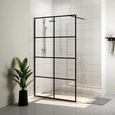 Inloopdouchewand 90x195 cm ESG-glas transparant en zwart