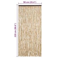 VidaXL Vliegengordijn 90x220 cm chenille beige - thumbnail