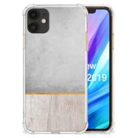 Apple iPhone 11 Stevig Telefoonhoesje Wood Concrete - thumbnail