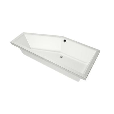Ruimtebesparend bad Xenz Society compact | Links | 170x75 cm | Incl.Badafvoer | Met overloop | Acryl | Mat wit