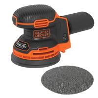 BLACK+DECKER BDCROS18N 18V Excentr. Schuurmachine | Zonder accu en lader | 1x schuurgaas | Stofopvangzak - BDCROS18N-XJ - thumbnail