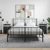 Nachtkastjes 2 st 40x42x60 cm bewerkt hout zwart - thumbnail