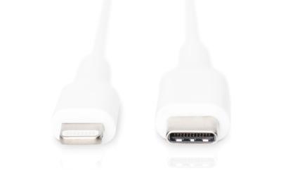 Digitus DB-600109-010-W USB-kabel USB 2.0 USB-C stekker 1.00 m Wit Afgeschermd (dubbel), Met USB, PVC-mantel