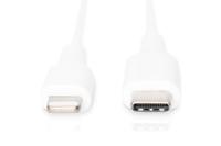 Digitus DB-600109-010-W USB-kabel USB 2.0 USB-C stekker 1.00 m Wit Afgeschermd (dubbel), Met USB, PVC-mantel - thumbnail