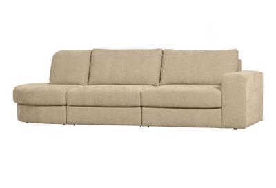 vtwonen 2,5-zits Bank 'Family' Ronding Links, Woven, kleur Zand