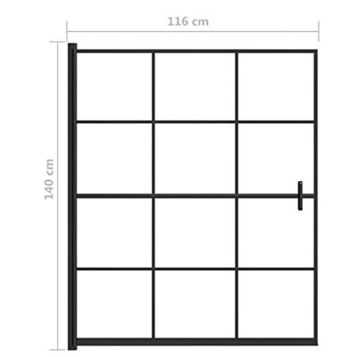 VidaXL Douchewand 116x140 cm esg zwart