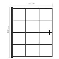 VidaXL Douchewand 116x140 cm esg zwart - thumbnail