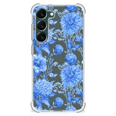 Case voor Samsung Galaxy S23 Plus Flowers Blue Case voor Samsung Galaxy S23 Plus Flowers Blue
