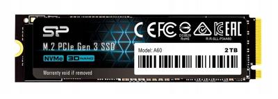 Silicon Power sp002tbp34a60m28 ace a60 ssd, 2 tb, pcie gen3x4, nvme 1.3, slc, 2200/ 1600 mb/s, hmb