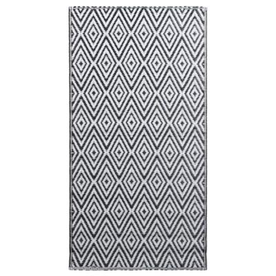 VidaXL Buitenkleed arakil 80x150 cm pp wit en zwart VidaXL Buitenkleed arakil 80x150 cm pp wit en zwart