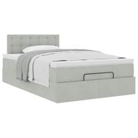 Ottoman bed met matras 80x200cm fluweel lichtgrijs - thumbnail