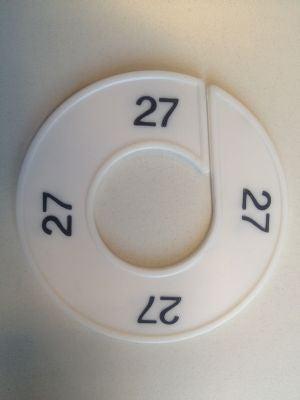 Maatring 9cm wit/zwart 27