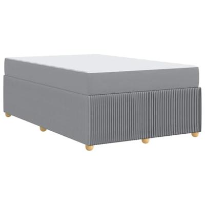 Bedframe met matras met matras Lichtgrijs 120 x 190 cm Stof